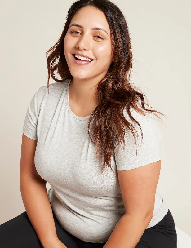 Elevate your style with fashionable women’s clothing   Women's Crew Neck T-Shirt - Light Grey Marl