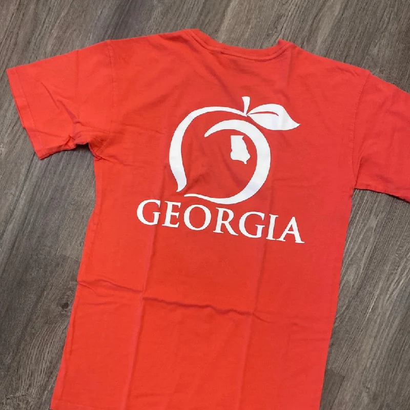 Summer-ready fashion for stylish women   Peach State Pride Logo Georgia Red T Shirt