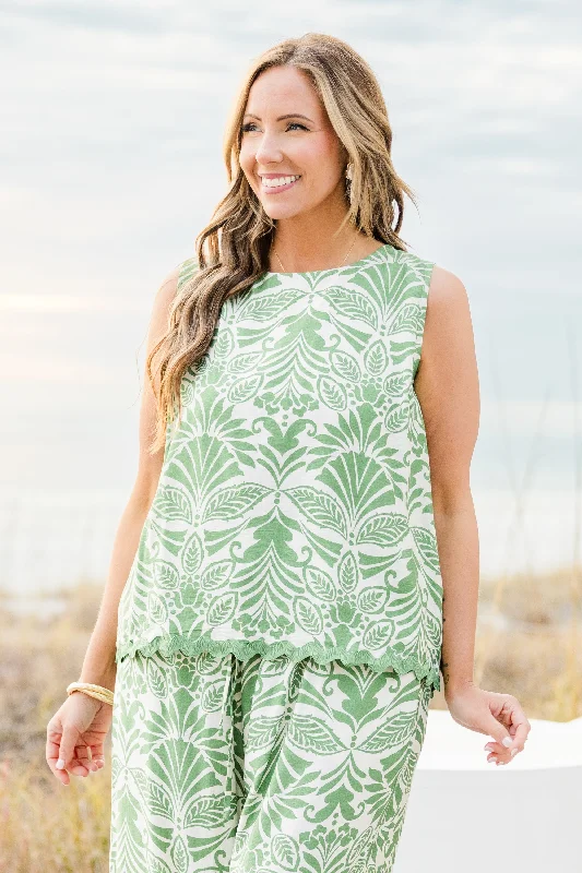 Casual yet chic women’s outfits for work or play   Look And Feel Good Top, Green