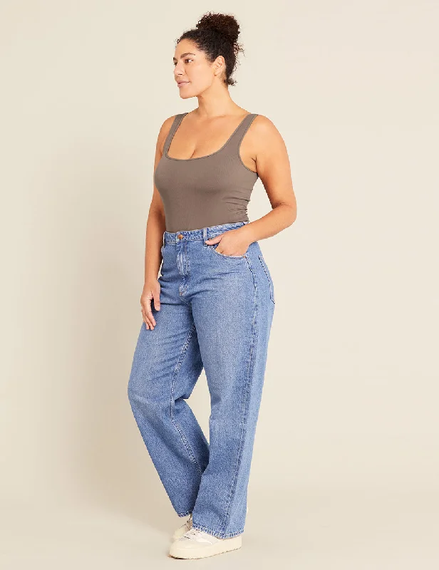 Timeless clothing pieces every woman should own   Ribbed Square Neck Bodysuit - Taupe