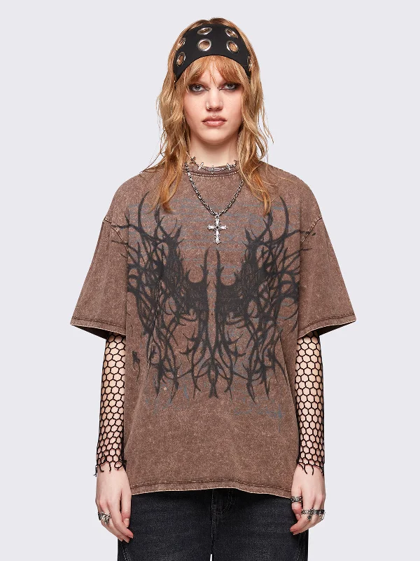Clothing that’s as bold as you are   Wingfall Brown Wash T-Shirt