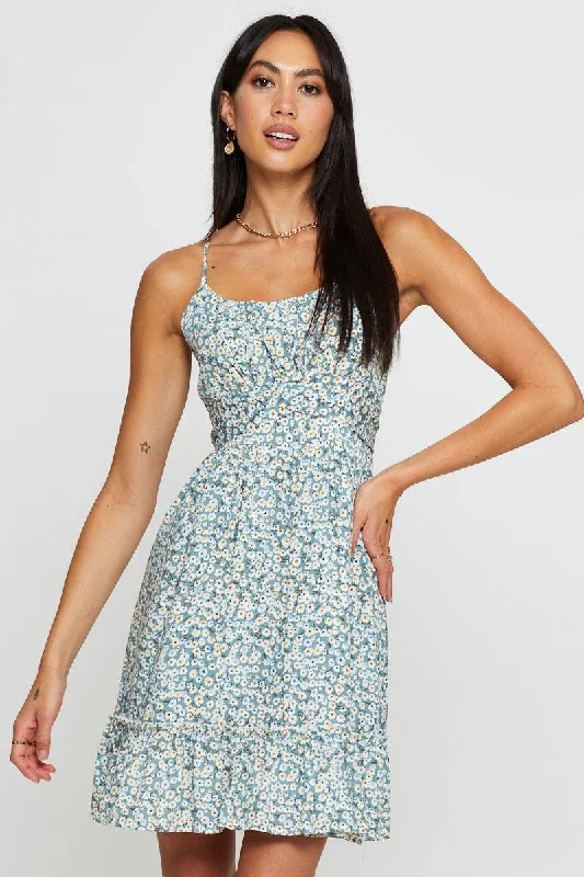 Print Mini Dress Sleeveless