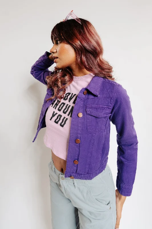 French Violet Crop Jacket