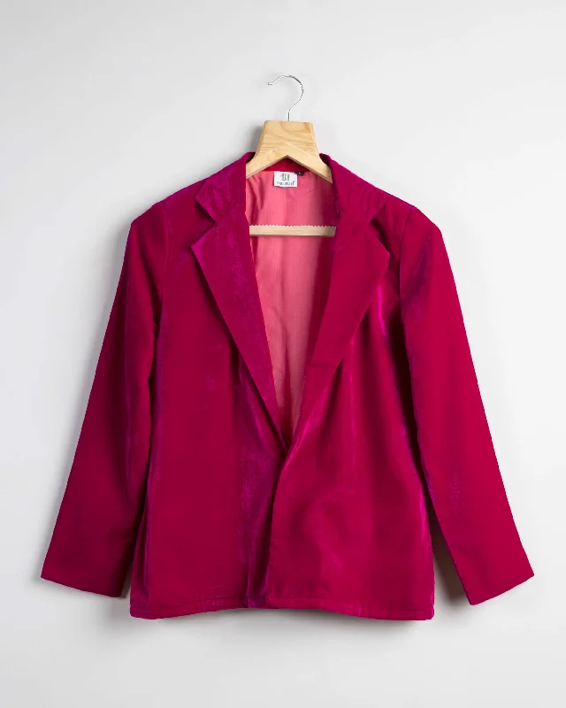 Hot Pink Premium Velvet Jacket