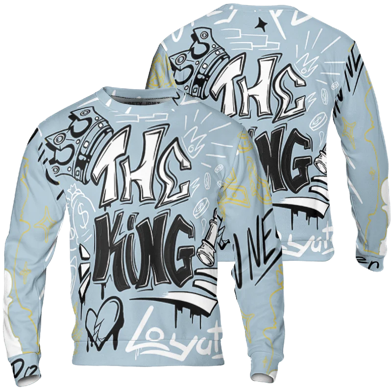 NastyJamz Blue Grey 13s Sweatshirt Match The King 3D All-Over Print Graffiti