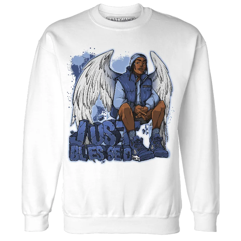 NastyJamz Midnight Navy 5s Sweatshirt Match Just Blessed