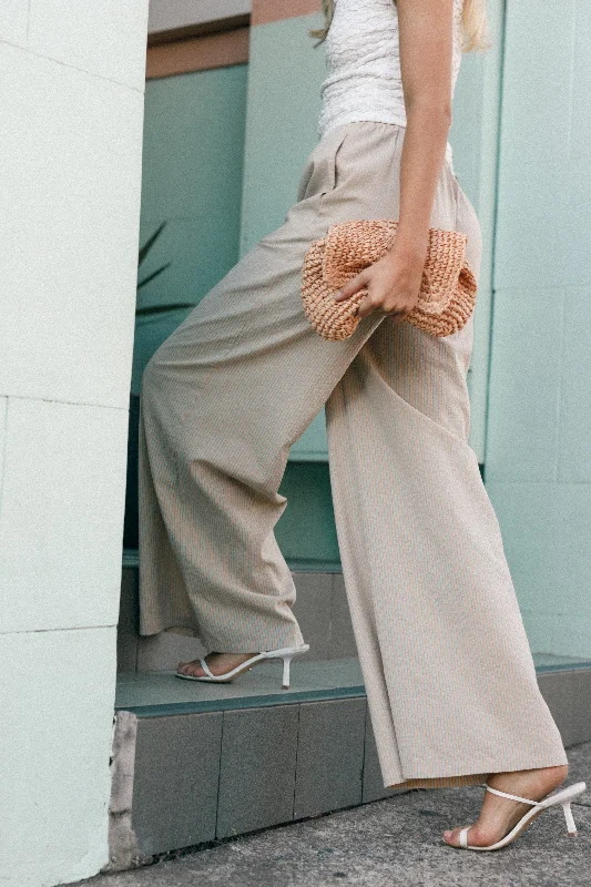 Savanna Striped Pants - Apricot