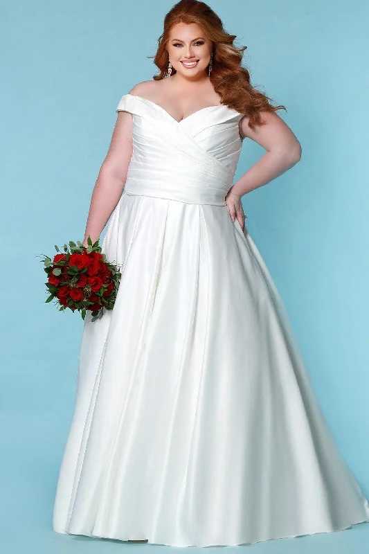 Sydneys Closet SC5257 Long Off Shoulder Wedding Dress