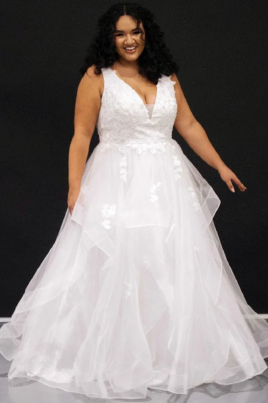 Sydneys Closet SC5285 Bridal Long Sleeveless Wedding Dress