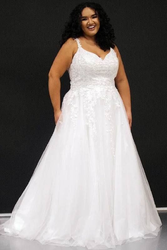 Sydneys Closet SC5300 Plus Size Long Bridal Wedding Dress