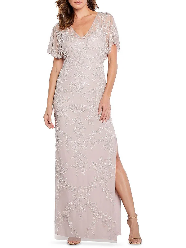 Versatile fashion options for every occasion   Womens Beaded V-neck Evening Dress