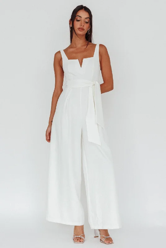 Colleen Waist Tie Jumpsuit White