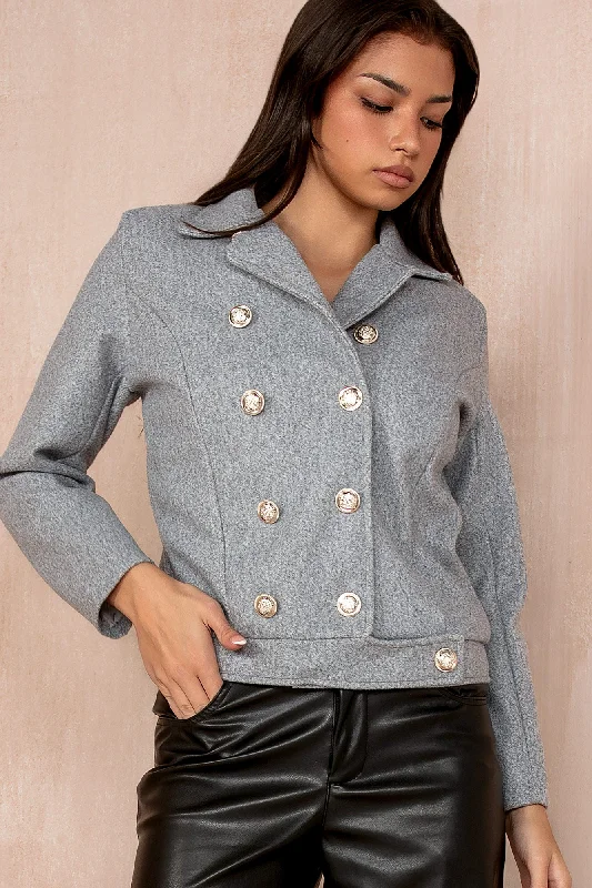 Florinda Grey Double Breasted Jacket