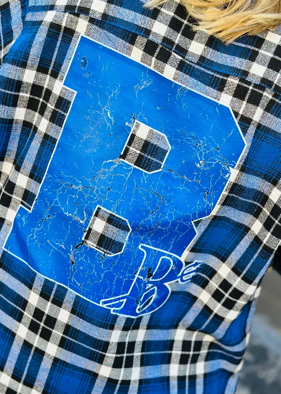 Blue B Brookville School Flannel- Made to Order