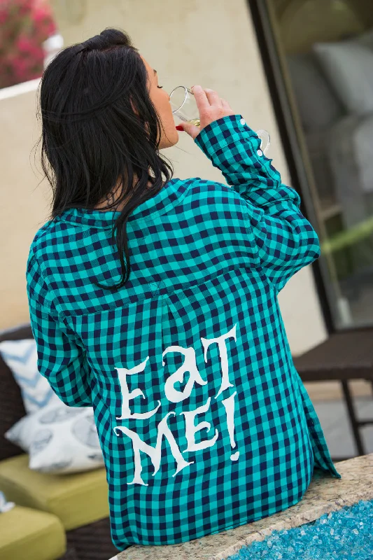 Eat Me Flannel - Teal