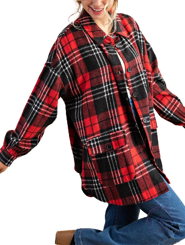 Fireside Talks Oversized Plaid Shacket