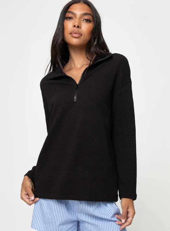 Hoyt Quarter Zip Jumper Black