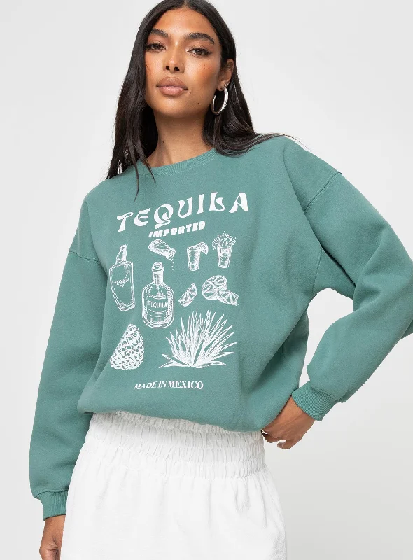 Tequila Crew Neck Sweatshirt Sage