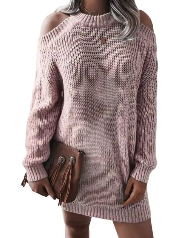Refresh your wardrobe with trendy women’s apparel   Women’s off shoulder long sleeve casual loose wool dress